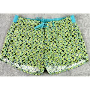 Columbia Women's Size M Yellow Blue Graphic Omni Shield Running Hiking Shorts‎